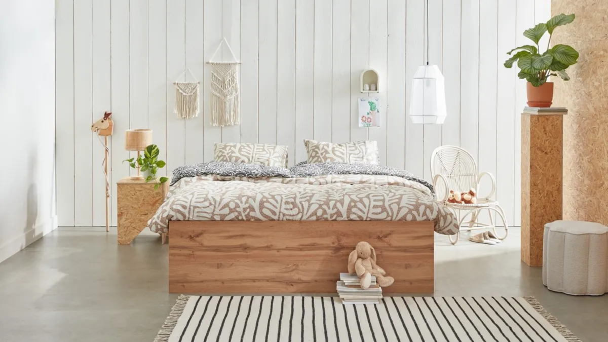 B Bright Opbergbed Barn met kleppen oak wotan