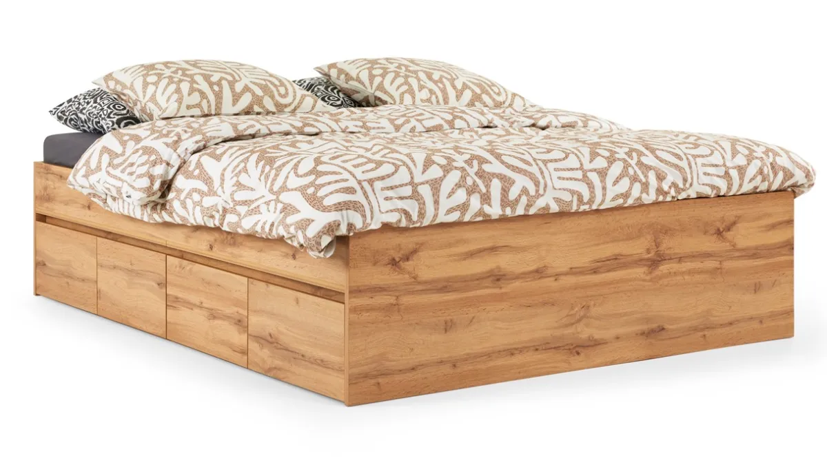 B Bright Opbergbed Barn met kleppen oak wotan