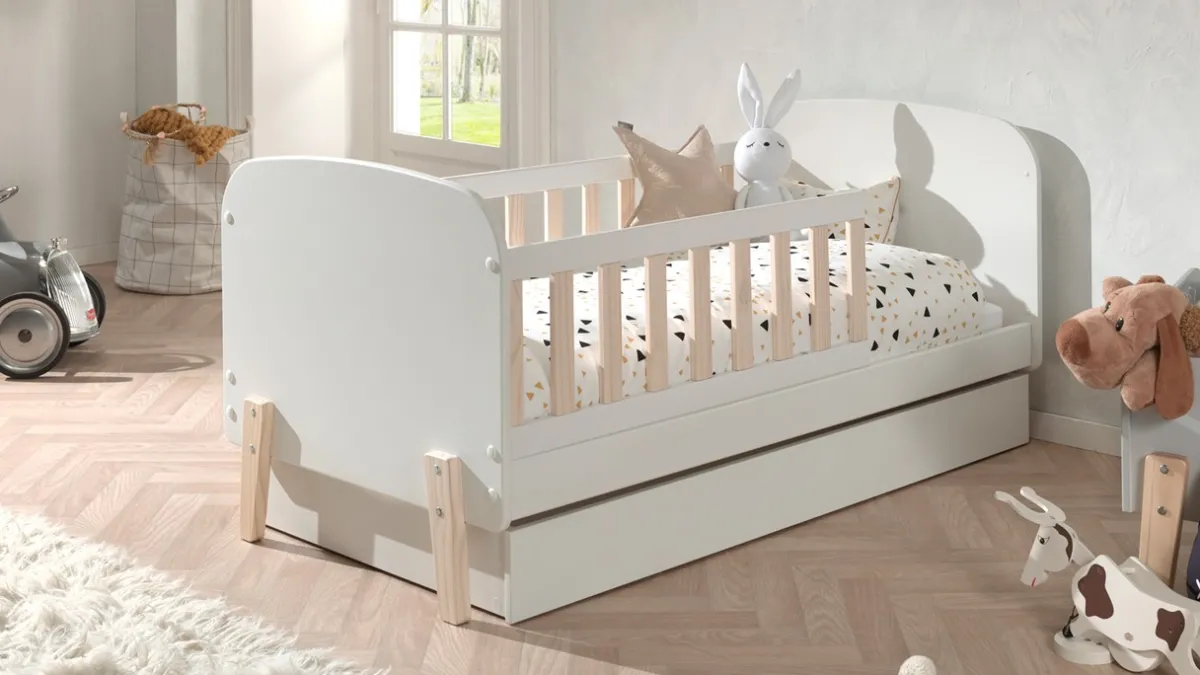 Outlet Vipack Peuterbed Kiddy met bedlade wit