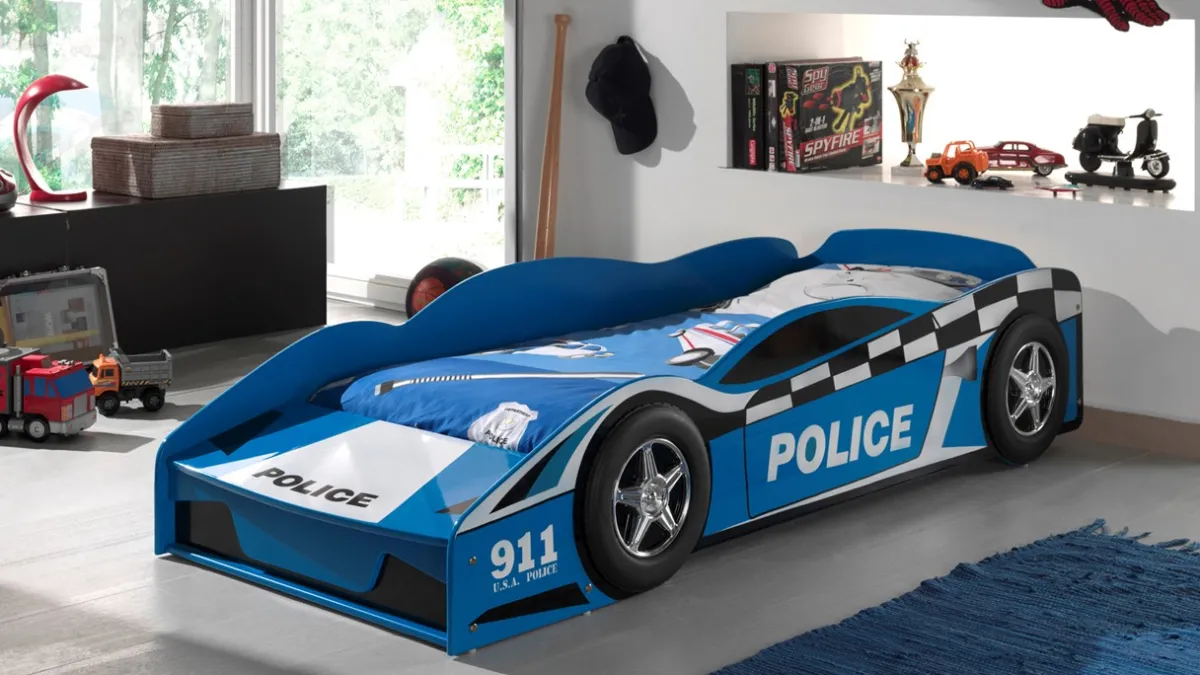 New Vipack Peuterbed Police blauw