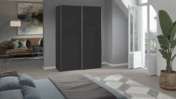 Best B Bright Schuifdeurkast Kixx met houten deuren zwart