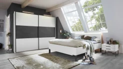Hot B Bright Schuifdeurkast Ragnar wit/antraciet