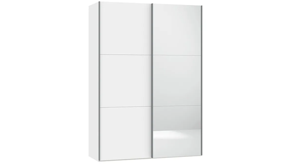 Clearance B Bright Schuifdeurkast Switchline met spiegel premium wit