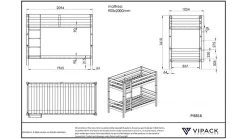 Sale Vipack Stapelbed Pino 160 cm hoog bruin
