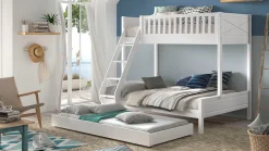 New Vipack Stapelbed Scott 3-persoons met slaaplade wit