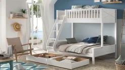 Best Vipack Stapelbed Scott 3-persoons met ladenset wit