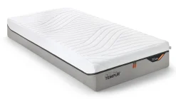 Discount Tempur ® Bed Design met hoofdbord Lines, Ergo smart base, Pro Luxe matrassen, 2 nachttafels en voetenbank forest